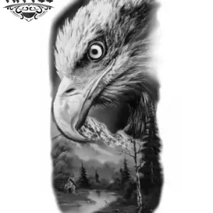 image tatouage éphémère aigle ailes majestueuses peau