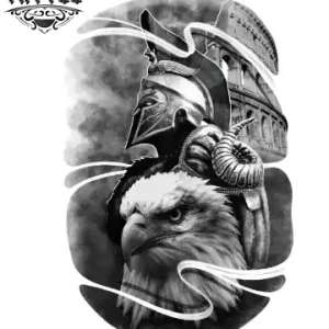 tatouage-aigle-ephemere-aigle-ailes-deployees-realiste