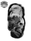 tatouage-aigle-ephemere-design-audacieux-tete-de-mort tatouage-aigle-ephemere-design-audacieux-tete-de-mort