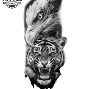 tatouage éphémère aigle majestueux avec ailes déployées tatouage éphémère aigle majestueux avec ailes déployées