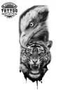 tatouage-ephemere-aigle-tigre-design-sauvage-expressif