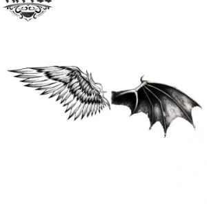 tatouage-éphémère-ailes-mi-ange-mi-démon-design-unique-mystique tatouage-éphémère-ailes-mi-ange-mi-démon-design-unique-mystique