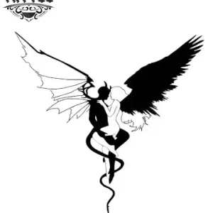 tatouage éphémère ailes ange démon art corporel multicolore