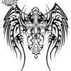 tatouage-ephemere-ailes-et-croix-design-unique