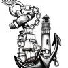 tatouage ancre bateau style marin éphémère waterproof tatouage ancre bateau style marin éphémère waterproof