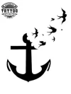 tatouage ephemere ancre marine avec oiseau design unique tatouage ephemere ancre marine avec oiseau design unique