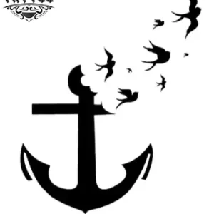tatouage ephemere ancre marine avec oiseau design unique tatouage ephemere ancre marine avec oiseau design unique