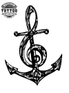 tatouage-ephemere-ancre-musique-note-musicale-design