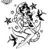 Tatouage éphémère ancre pin up vintage style marin Tatouage éphémère ancre pin up vintage style marin