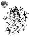 Tatouage éphémère ancre pin up vintage style marin Tatouage éphémère ancre pin up vintage style marin