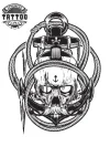 tatouage ephémère ancre tête de mort rock style temporaire tatouage ephémère ancre tête de mort rock style temporaire