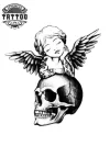 tatouage-ephemere-ange-tete-de-mort-design-unique tatouage-ephemere-ange-tete-de-mort-design-unique