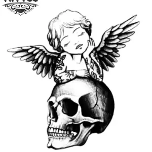 tatouage-ephemere-ange-tete-de-mort-design-unique tatouage-ephemere-ange-tete-de-mort-design-unique