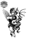 tatouage-ephemere-ange-contre-demon-design-unique-ange tatouage-ephemere-ange-contre-demon-design-unique-ange