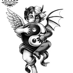 tatouage-ephemere-ange-contre-demon-design-unique-ange