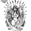 Tatouage ANGE éphémère ange de la mort femme réaliste élégant