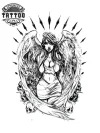 Tatouage ANGE éphémère ange de la mort femme réaliste élégant
