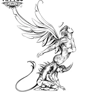 tatouage-ephemere-ange-diable-design-unique-mystique-ange tatouage-ephemere-ange-diable-design-unique-mystique-ange