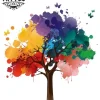 tatouage arbre éphémère coloré design temporaire nature vibrant tatouage arbre éphémère coloré design temporaire nature vibrant