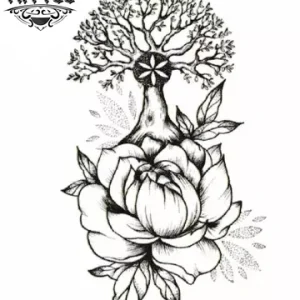 tatouage-ephemere-arbre-et-fleurs-design-unique-tatouage-arbre tatouage-ephemere-arbre-et-fleurs-design-unique-tatouage-arbre