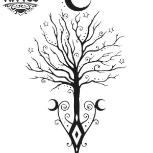 tatouage arbre ephemere arbre lune design mystique peau tatouage arbre ephemere arbre lune design mystique peau