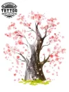 tatouage éphémère arbre fleuri floral temporaire arbre tatouage éphémère arbre fleuri floral temporaire arbre