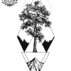 tatouage-arbre-ephemere-geometrique-design-original-naturel