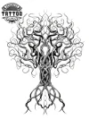 tatouage éphémère arbre viking runique durable tatouage éphémère arbre viking runique durable