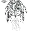 tatouage ephemere attrape reves tete de cheval design unique mystique tatouage ephemere attrape reves tete de cheval design unique mystique