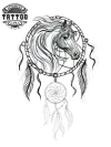 tatouage ephemere attrape reves tete de cheval design unique mystique tatouage ephemere attrape reves tete de cheval design unique mystique