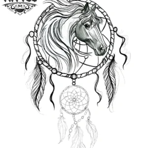tatouage ephemere attrape reves tete de cheval design unique mystique tatouage ephemere attrape reves tete de cheval design unique mystique