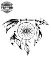 tatouage éphémère attrape rêves flèche design bohème tatouage éphémère attrape rêves flèche design bohème