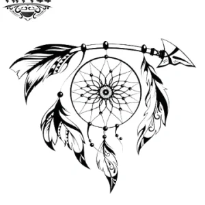 tatouage éphémère attrape rêves flèche design bohème tatouage éphémère attrape rêves flèche design bohème