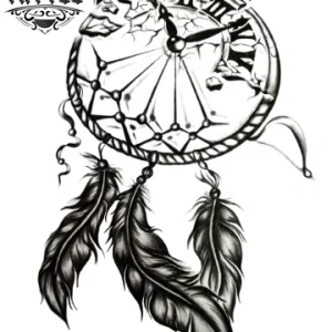 tatouage-ephemere-attrape-reves-motif-horloge-decoration-temporaire-peau tatouage-ephemere-attrape-reves-motif-horloge-decoration-temporaire-peau