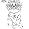 tatouage ephemere attrape reves fleur de lotus art corporel temporaire
