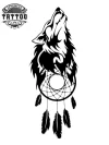 tatouage ephemere attrape reves loup fantastique