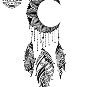 tatouage ephémère attrape rêves lune mystique tatouage ephémère attrape rêves lune mystique