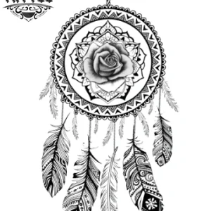 tatouage ephemere attrape reves rose design fleur encre temporaire durable tatouage ephemere attrape reves rose design fleur encre temporaire durable