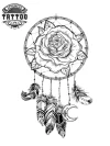 tatouage éphémère attrape rêves design floral mystique rose tatouage éphémère attrape rêves design floral mystique rose