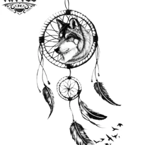 tatouage ephemere attrape reves tete de loup tendance unique tatouage ephemere attrape reves tete de loup tendance unique