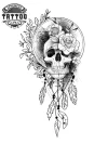 tatouage-ephemere-attrape-reves-tete-de-mort-design-unique tatouage-ephemere-attrape-reves-tete-de-mort-design-unique