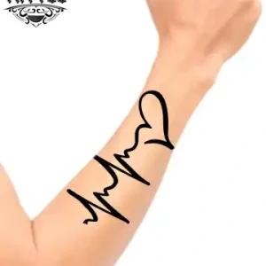 tatouage-ephemere-avant-bras-motif-battement-de-coeur tatouage-ephemere-avant-bras-motif-battement-de-coeur