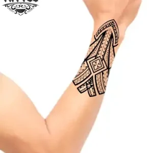 tatouage avant bras ephemere homme motif maori