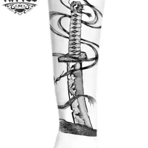 tatouage avant bras éphémère katana japonais réaliste tatouage avant bras éphémère katana japonais réaliste