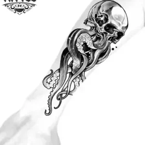 tatouage-avant-bras-ephemere-kraken-fantastique-image tatouage-avant-bras-ephemere-kraken-fantastique-image
