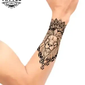 tatouage-ephemere-lion-majestueux-avant-bras-durable-realiste tatouage-ephemere-lion-majestueux-avant-bras-durable-realiste