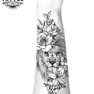 tatouage-ephemere-avant-bras-lion-femme-elegant-audacieux tatouage-ephemere-avant-bras-lion-femme-elegant-audacieux