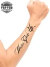 tatouage-avant-bras-ephemere-never-give-up-motivant tatouage-avant-bras-ephemere-never-give-up-motivant