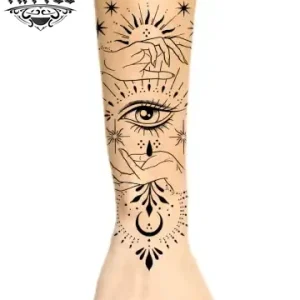 tatouage-avant-bras-ephemere-design-hypnotique-oeil tatouage-avant-bras-ephemere-design-hypnotique-oeil