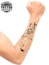 tatouage-avant-bras-ephemere-pin-up-retro-chic tatouage-avant-bras-ephemere-pin-up-retro-chic